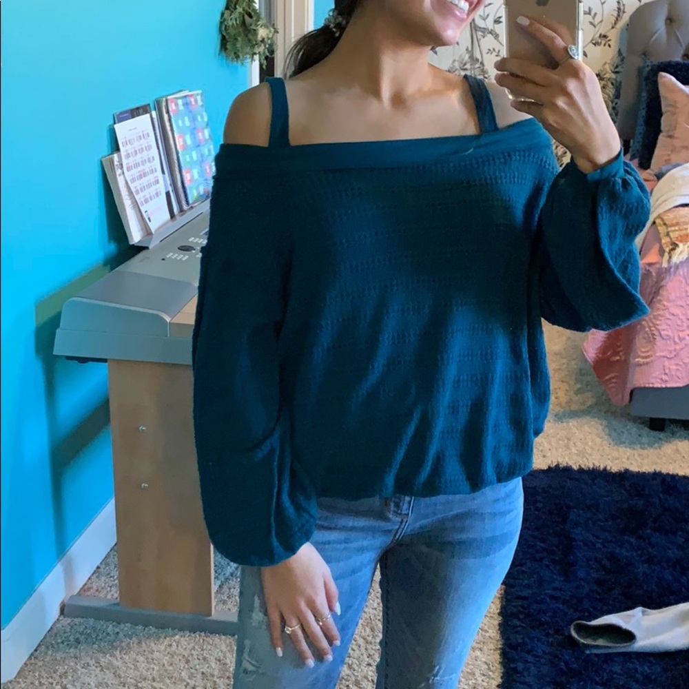 Free People Sistine Cold Shoulder Hacci Knit Top